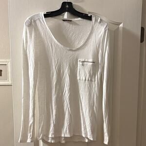 Mossimo Dutti EUC White Long-Sleeved T-Shirt size L
